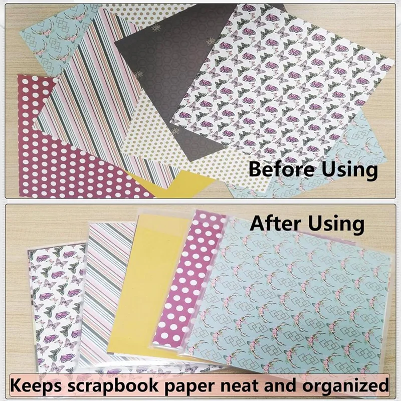 12Pieces Scrapbook Organizer Envelopes Storage Pockets Sleeves For Storing 12 X 12Inch Paper,With 60 Pcs Label Stickers