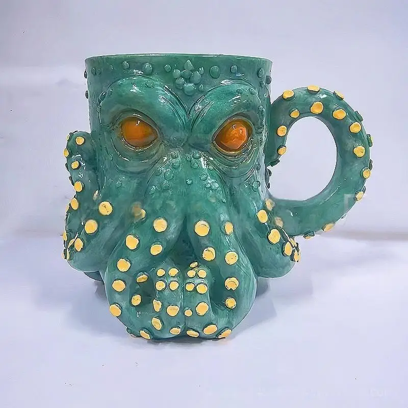 الراتنج القدح كوب للبيرة الزينة زخرفة القراصنة القدح الأخطبوط تصميم القدح القرون الوسطى للمنزل ديكور مجموعات الخيال مكتب عمل #3