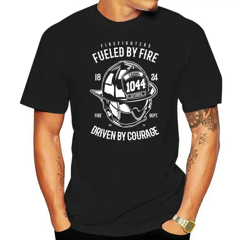 2024 New Arrival Men Fashion Fueled By Fire T-Shirt Notfall Feuerwehrmann Rescue EMT Responder Print T Shirts