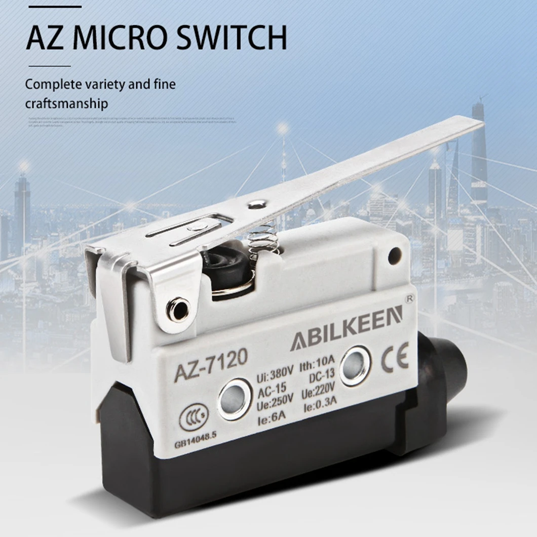 ABILKEEN AZ-7120 مفتاح صغير مقاوم للماء 1NO1NC 250 فولت 10A تحميل مفتاح حد صغير صناعي مع محطة 3Pin