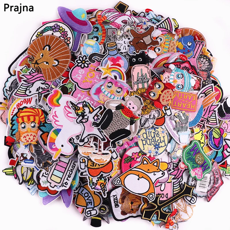 10PCS Mixed Random Send Embroidery Patch Cute Cartoon Animal Embroidered Patches For Clothes Iron On Patches For Clothing DIY