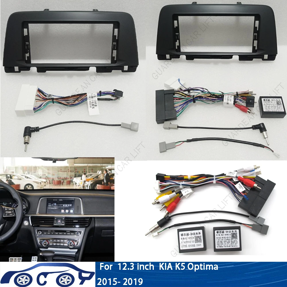 

12.3 inch Car Radio Fascias For KIA K5 Optima 2015-2019 Android Stereo Frame Panel With Cable canbus Decoding