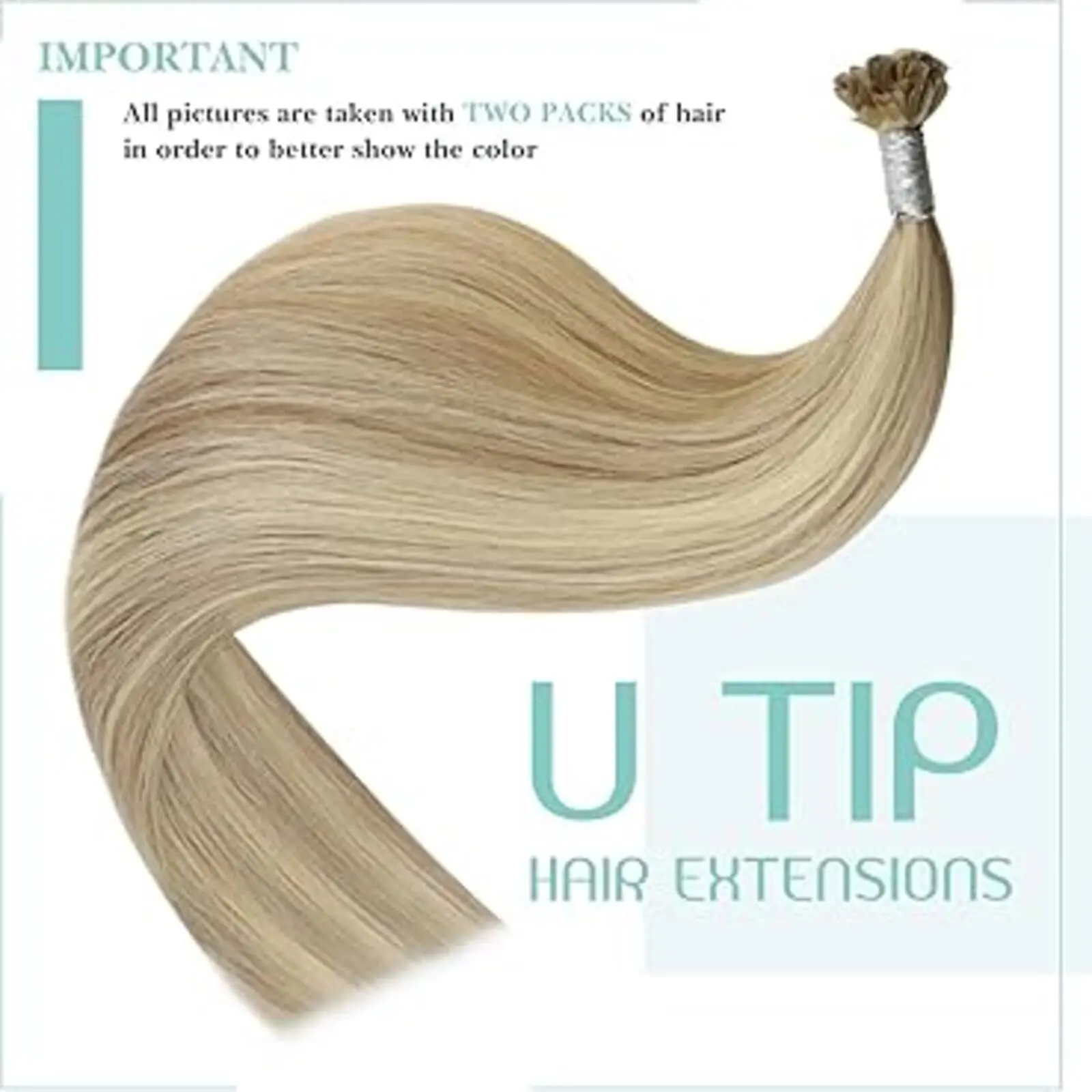 YoungSee  U Tip Hair Extensions Hot Fusion Utip Keratin Brazilian Human 100% Human Hair Highlight Color 50G 14-22Inch