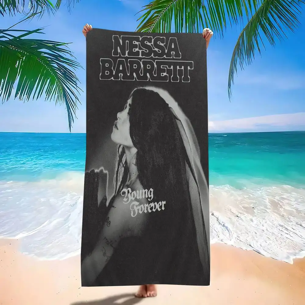 Singer N-Nessa B-Barrett Anime Beach Swimming Towel Soft Absorbent Washcloth Children's Gifts for Kids Travel Camping Gym