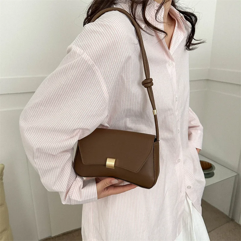 

New Fashionable Solid Color Leather Women's Crossbody Bag, Simple and Versatile Casual Small Square Bag, Commuting Shoulder Bags