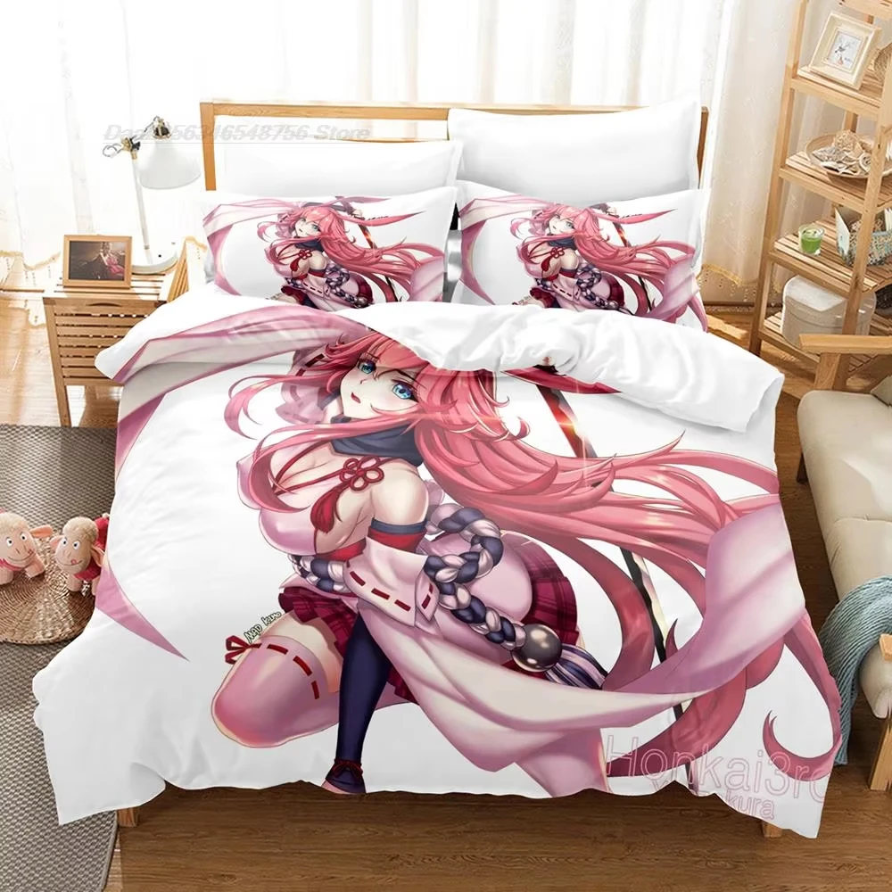 Honkai Impact 3rd Bedding Set Single Twin Full Queen King Size Bed Set Adult Kid Bedroom Duvet Cover Sets 3D Print Kawaii Anime