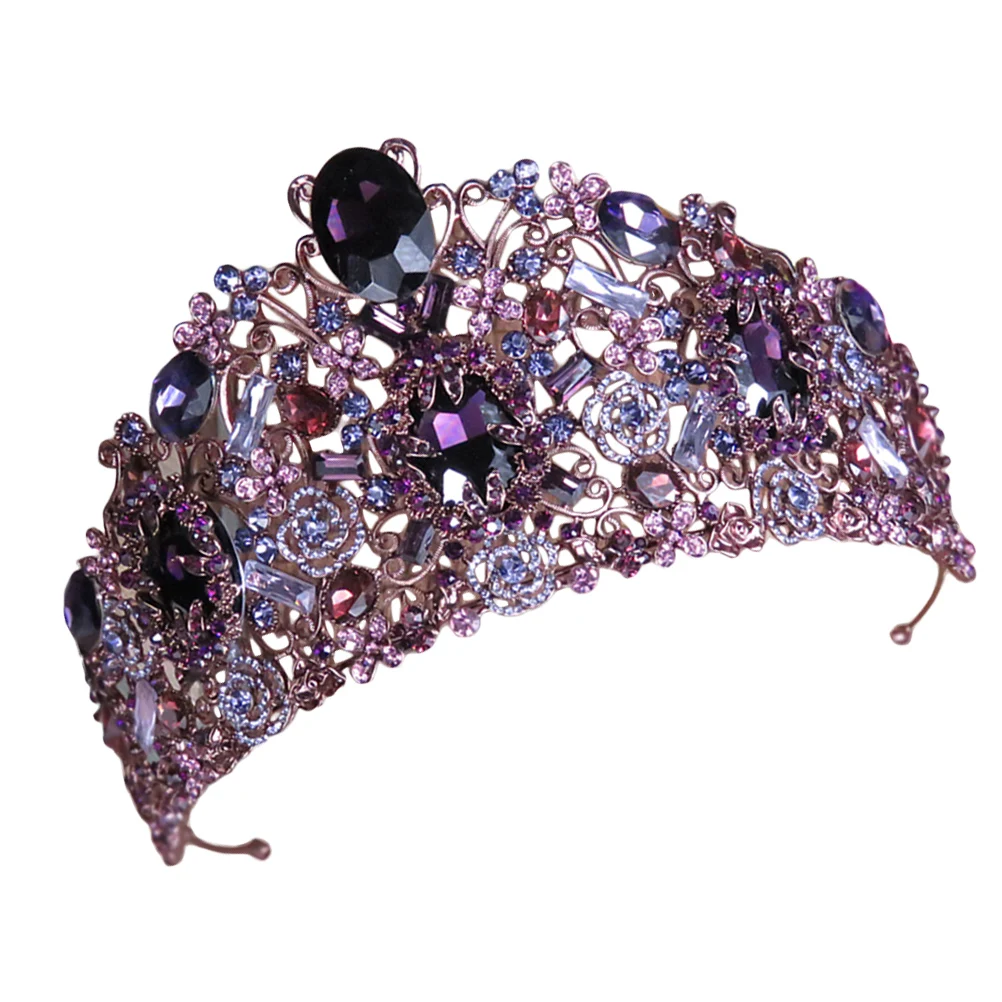 

Elegant Bridal Women Crown Retro Diadem Wedding Hair Accessories Glittering Retro Tiara Jewelries For Bride Parties