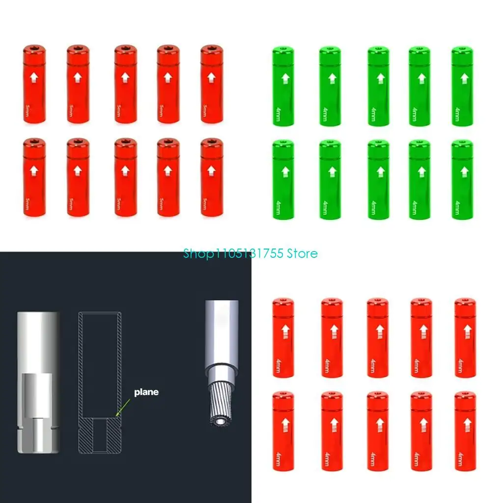 

K0EF 10 шт., концевые заглушки троса переключения передач, 4 мм/5 мм, корпус тормозного троса для велосипеда, концевые заглушки