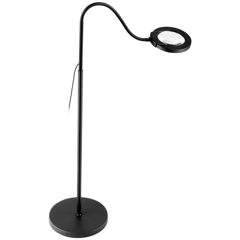 Modern 5 Mode 5 Brightness Magnifying Glass Floor Lamp Professional Beauty Light 3 in 1 Corner Standing Lamp with Clip