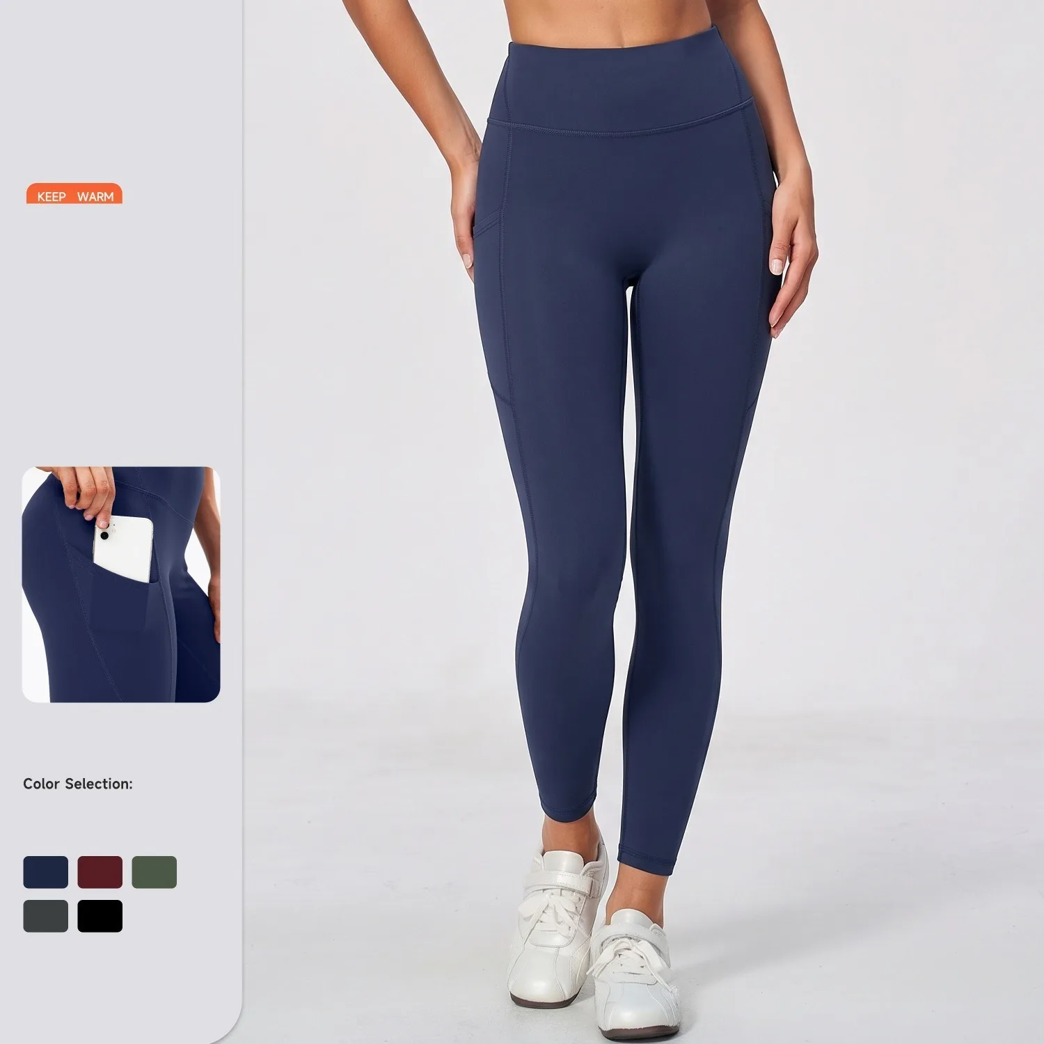 Women Fleece Lined Yoga Pants Thick Warm Tight Workout Pants with Pockets Autumn Winter Running Fitness Trousers