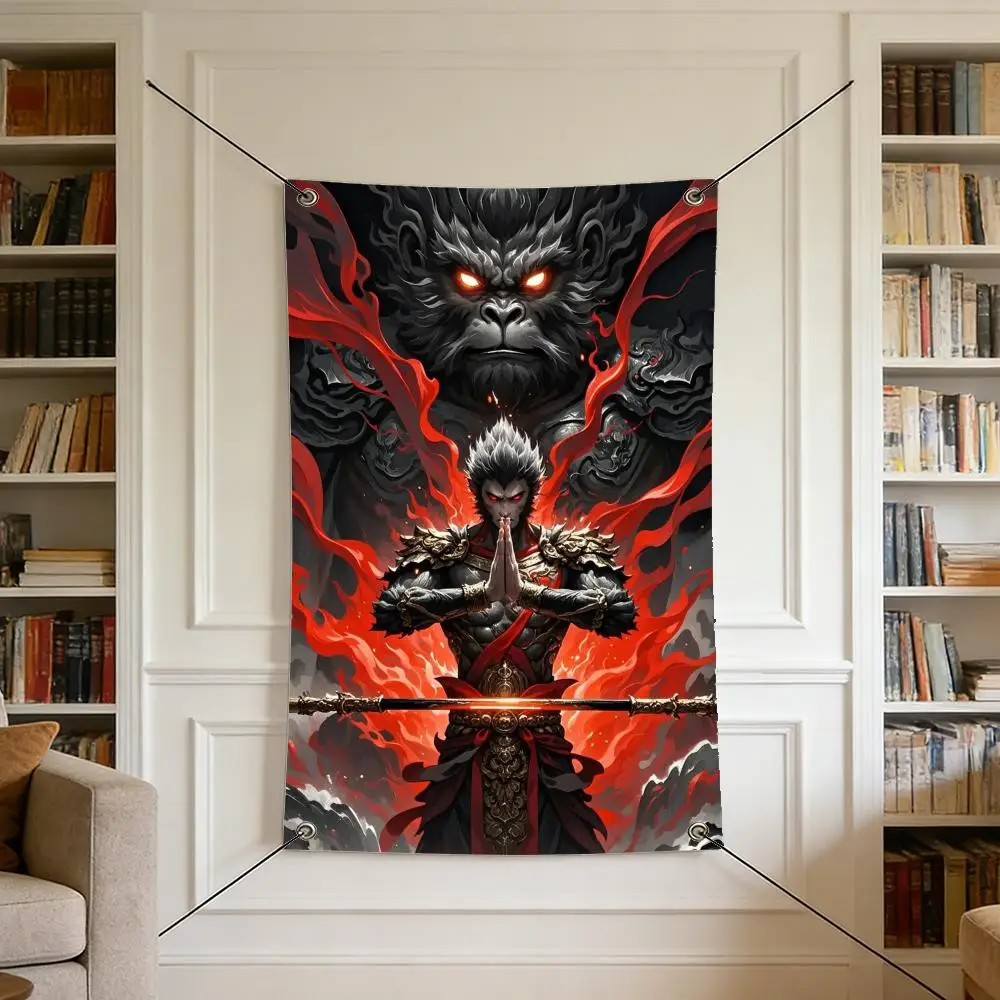 Game B-Black M-Myth W-Wukong Flags Warm Home Flag 4 Grommets Wrinkle Free Indoor Outdoor