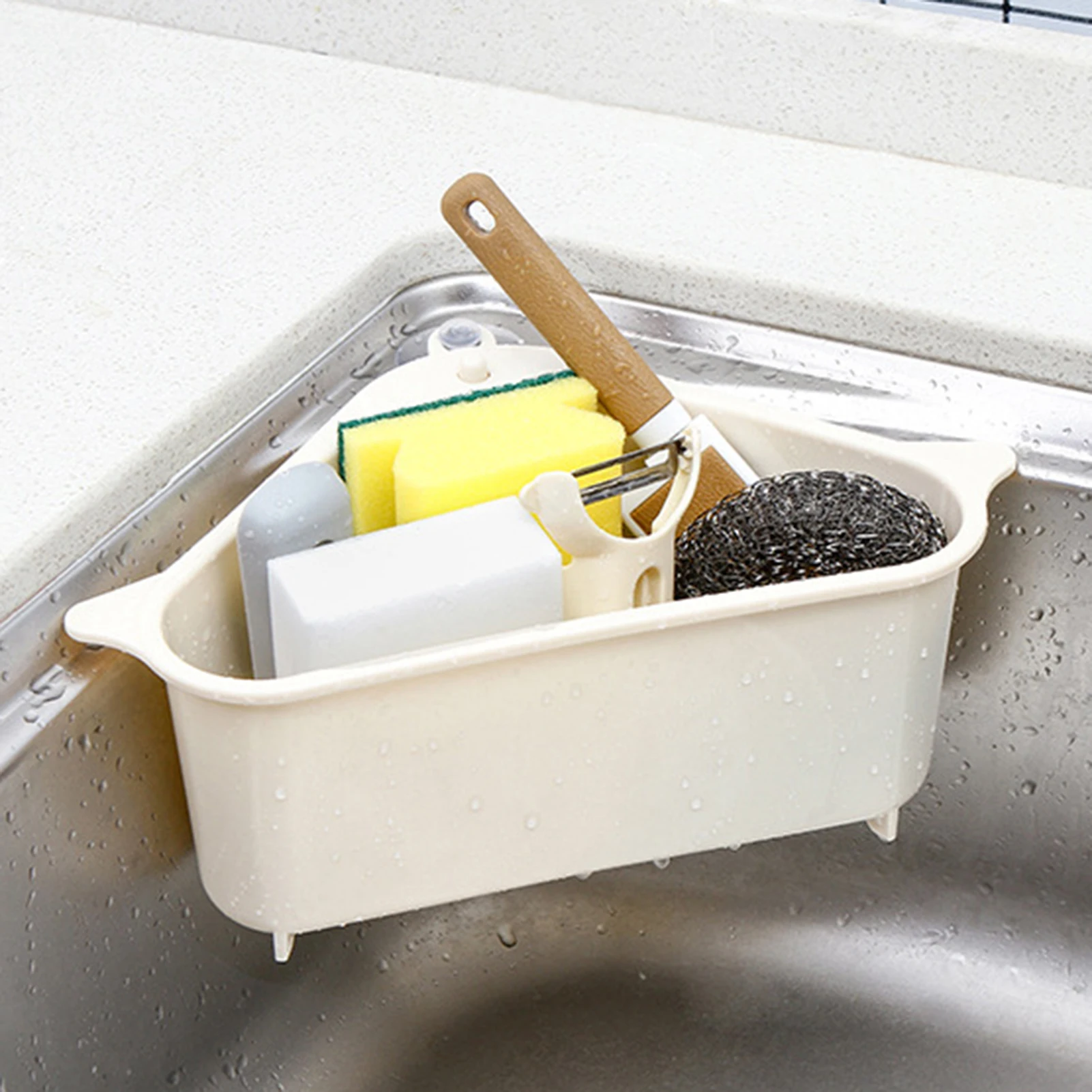 Kitchen Sink Drain Basket Shelving Rack Space Saving Storag…
