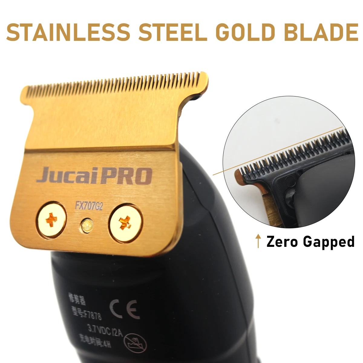 Jucai PRO F7878 Hair Trimmer for Men Brushless Motor Zero Gapped Low Noise Cordless Professional Hair Clipper Finishing Machine
