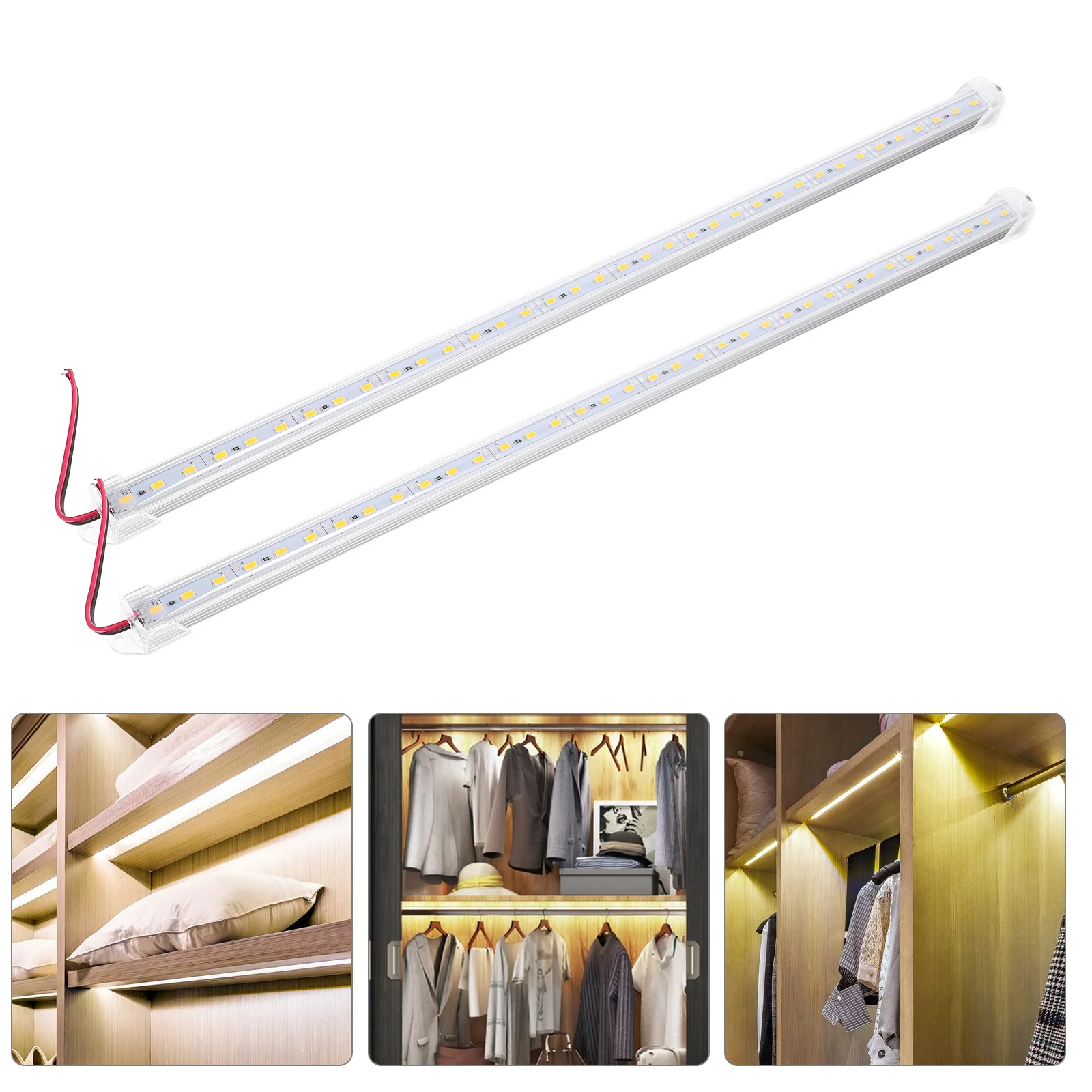 

2pcs Led Hard Light Strip 50Cm Warm White 3000K 12V Rigid Aluminum Bar For Home Hotel Backlighting Cabinet Lighting Decoration