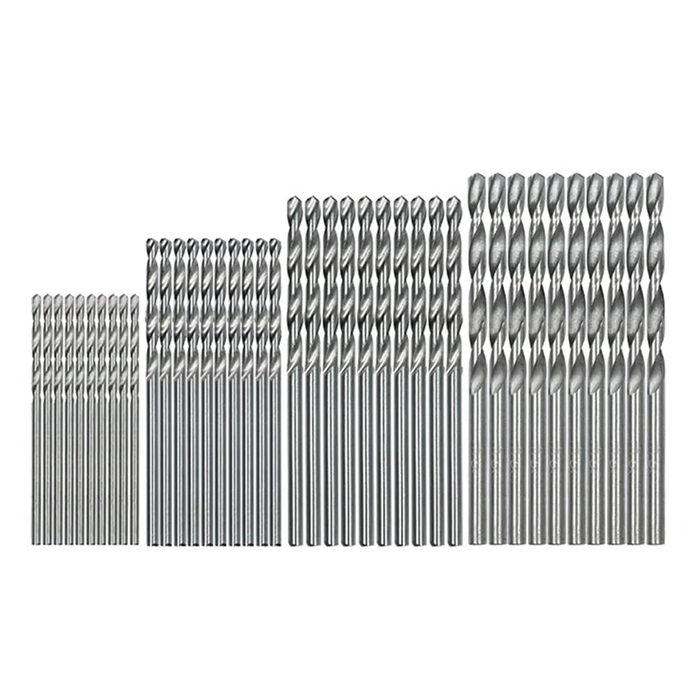 Juego de minibrocas de vástago recto, brocas pequeñas de 0,5mm-2,0mm, taladro helicoidal HSS de tierra completa para Dil, 40 piezas
