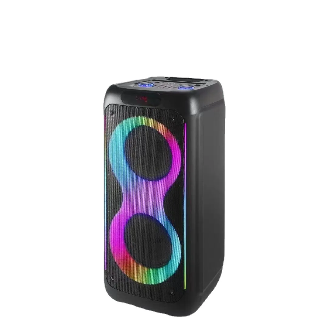 

New dual 10 inch Bluetooth audio system with 100W high-power RGB light supporting microphone, outdoor wireless Bluetooth speaker