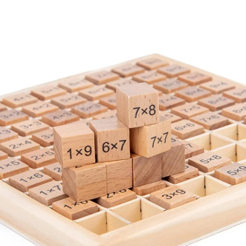Montessori Educational Wooden Toys for Kids Children Toddlers Toys 9x9 Multiplication Table Math Arithmetic Teaching Aids