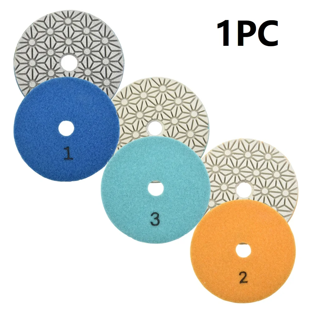 1PC Diamond Polishing Pads 4 Inch 100mm Dry/Wet 3 Step Granite Stone Concrete Marble Grinding Disc Polishing Tool