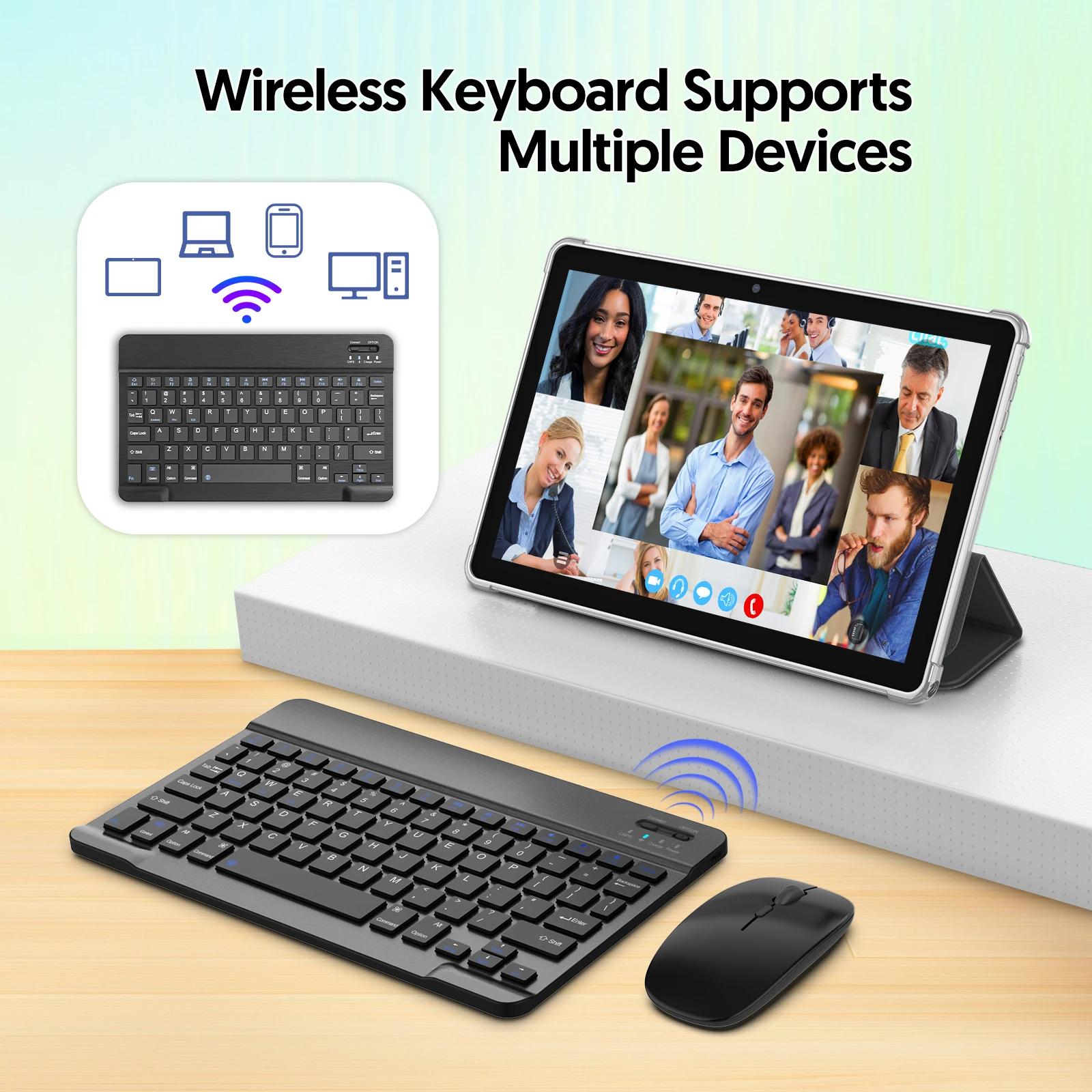 BAKEN 10-inch Tablet, Android 15, Quad-core Processor, 64GB RAM, 1TB Expandable Memory, Dual Speakers, Keyboard and Mouse Set