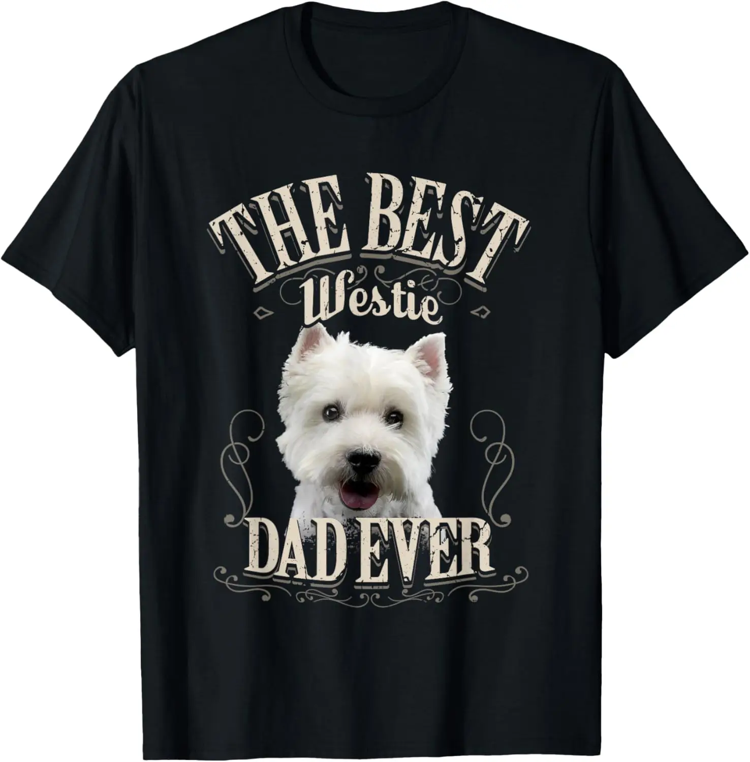 Best Westie Dad Ever Funny West Highland White Terrier Gifts T-Shirt