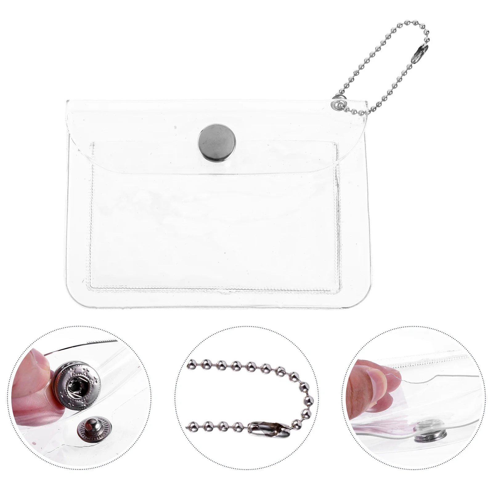 

3Pcs PVC Transparent Coin Purse Mini Simple Wallet Women Bag Pack Rope Design Card Holder Fashionable Purse Gift
