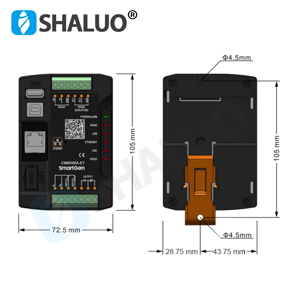 Imagem -05 - Smartgen Cmm366a-et Wired Ethernet Cmm366a Wifi Módulo de Comunicação Servidor Nuvem Internet Monitor Painel de Controle Gerador Peças