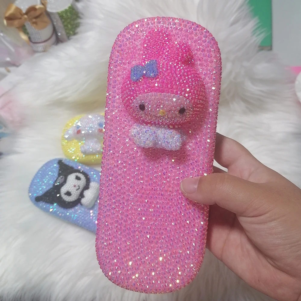 

Handmade Rhinestone Bling Crystal Large Capacity Pencil Case Kawaii School Pencils Bag Pouch Pen Case Supplies Stationery