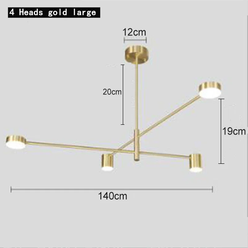 QINGYUNKE Kronleuchter Lang LED Nordic Stil Schwarz Gold Weiß 3