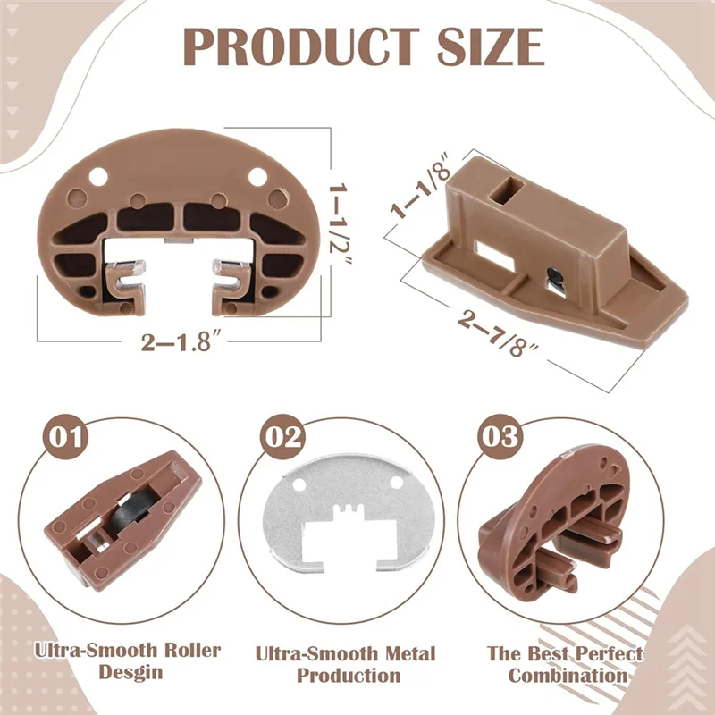 

AEE6-10 Sets Drawer Replacement Parts Drawer Slides Rail Replacement Kit Improved Commercial Style Drawer Stopper