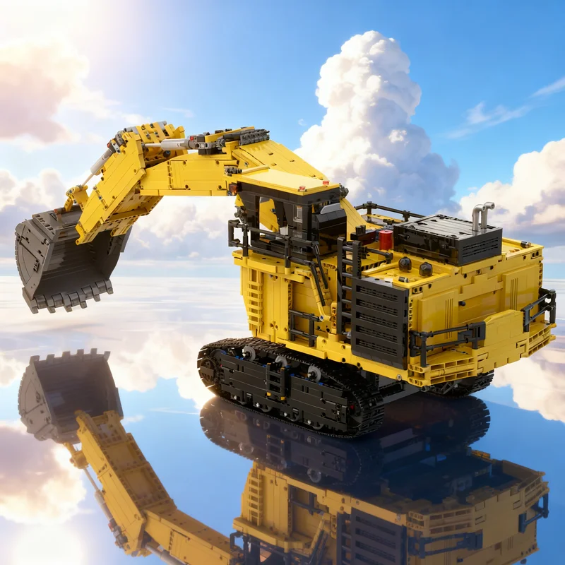 

4423 детали MOC Caterpillar 6020b: Техническая модель экскаватора-погрузчика для горнодобывающей промышленности, конструктор, креативный подарок, декор для витрины, премиум-класс