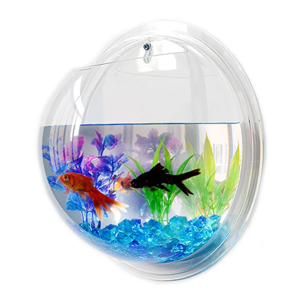 

Wall Mounted Fish Tank Transparent Acrylic Hanging Aquarium For Home Decor Space Saving Sturdy Modern Design Large