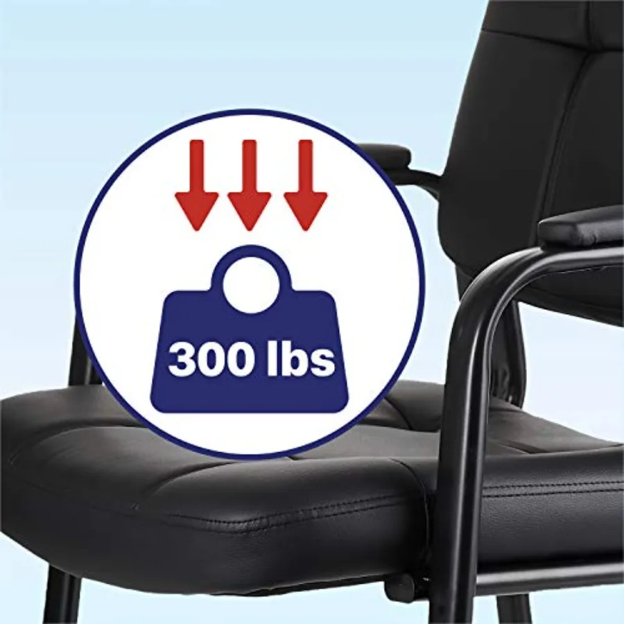CLATINA Classic Reception Chair with Padded Armrests and Sturdy Steel Frame Ergonomic Guest Chair for Office Conference Waiting