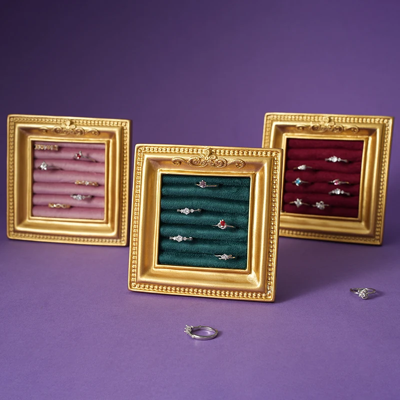 Jewelry display rack, vintage photo frame, ring plate, jewelry store display, storage, photography props, household ornaments