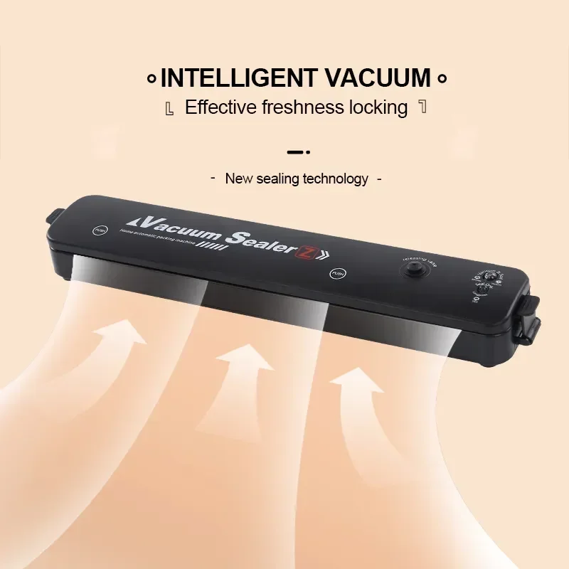 TINTON LIFE-Vacuum Sealer Packaging Machine, Household Black Food Vacuum Sealer, Free 10Pcs Vacuum Bags, 220V, 110V