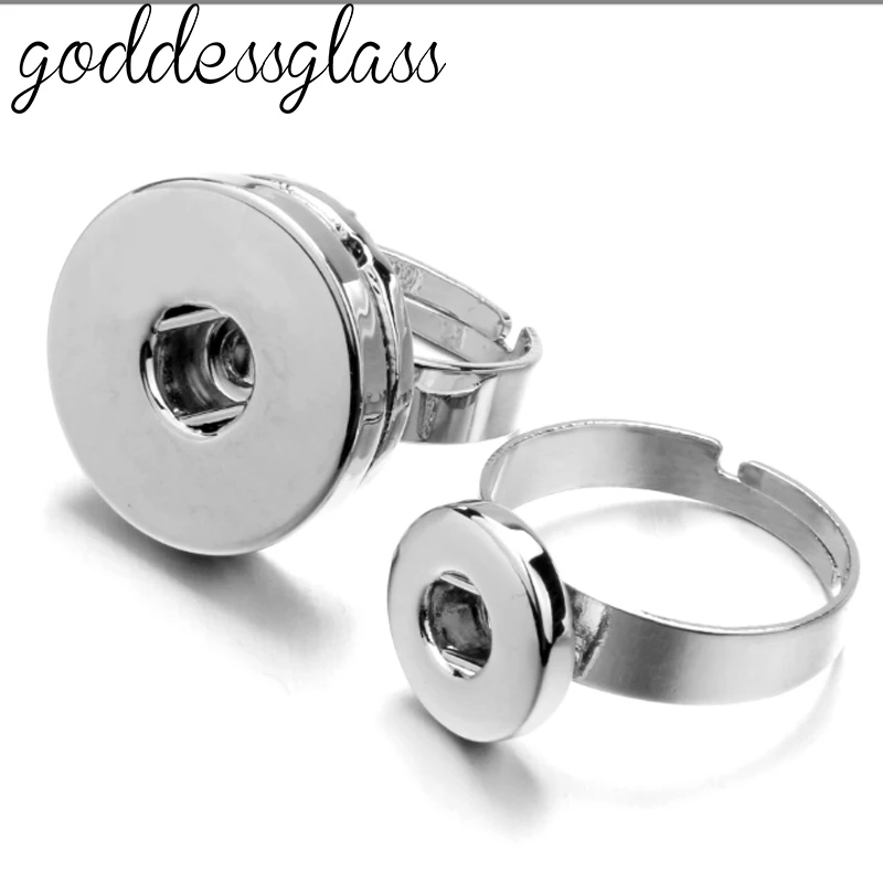 Hot Round snap rings Charm simple style Silver plated/ Rose golden plated 12mm/18mm snap rings fit DIY 12mm/18mm snap buttons
