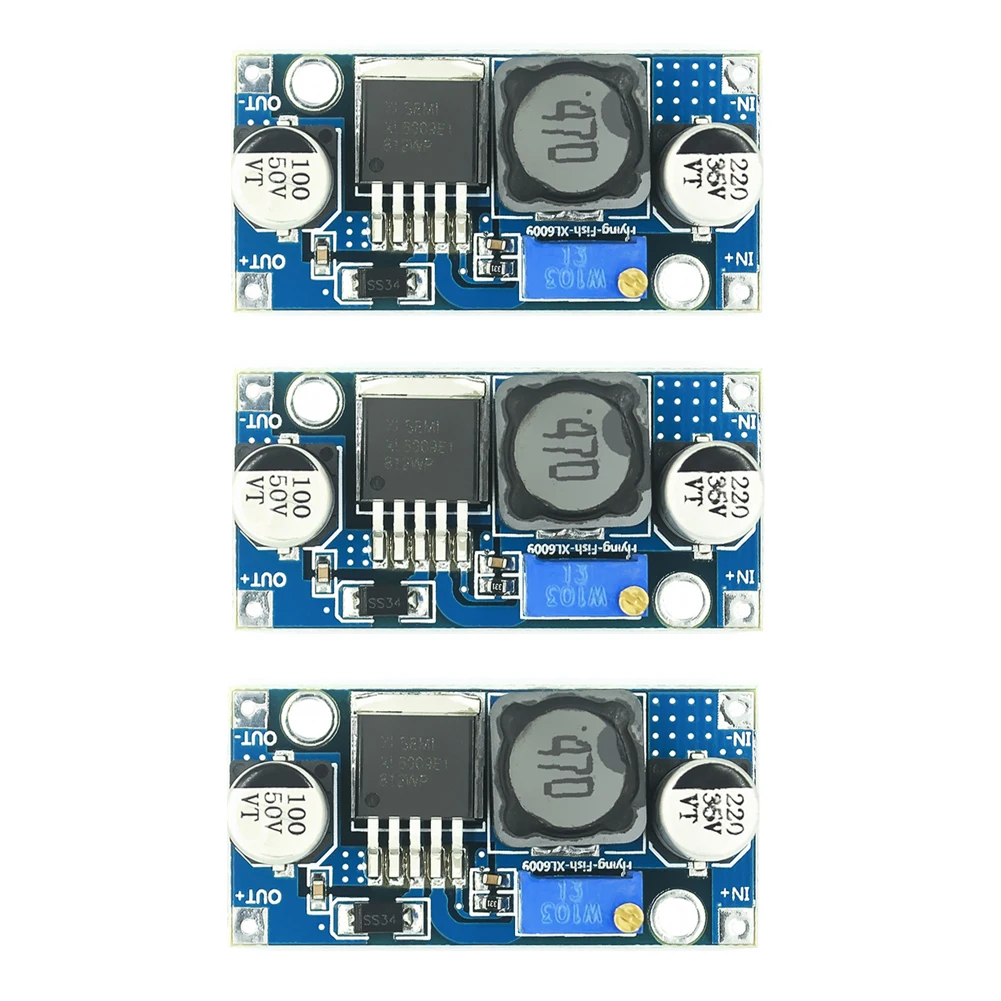 

3PCS XL6009 DC-DC Booster Power Supply Module 4A 5V~35V Adjustable Output Super Than LM2577 Step-up Power Module 94% Efficiency