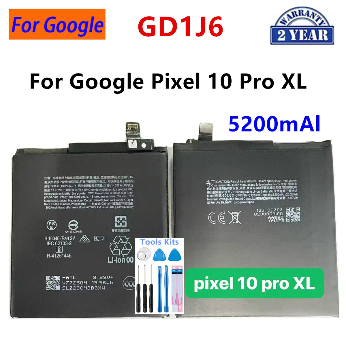 Brand New Battery GD1J6 G20M7 GLE28 For Google Pixel 10 Pro/Pixel 10 / Pixel 10 Pro XL Phone Batteries+tools