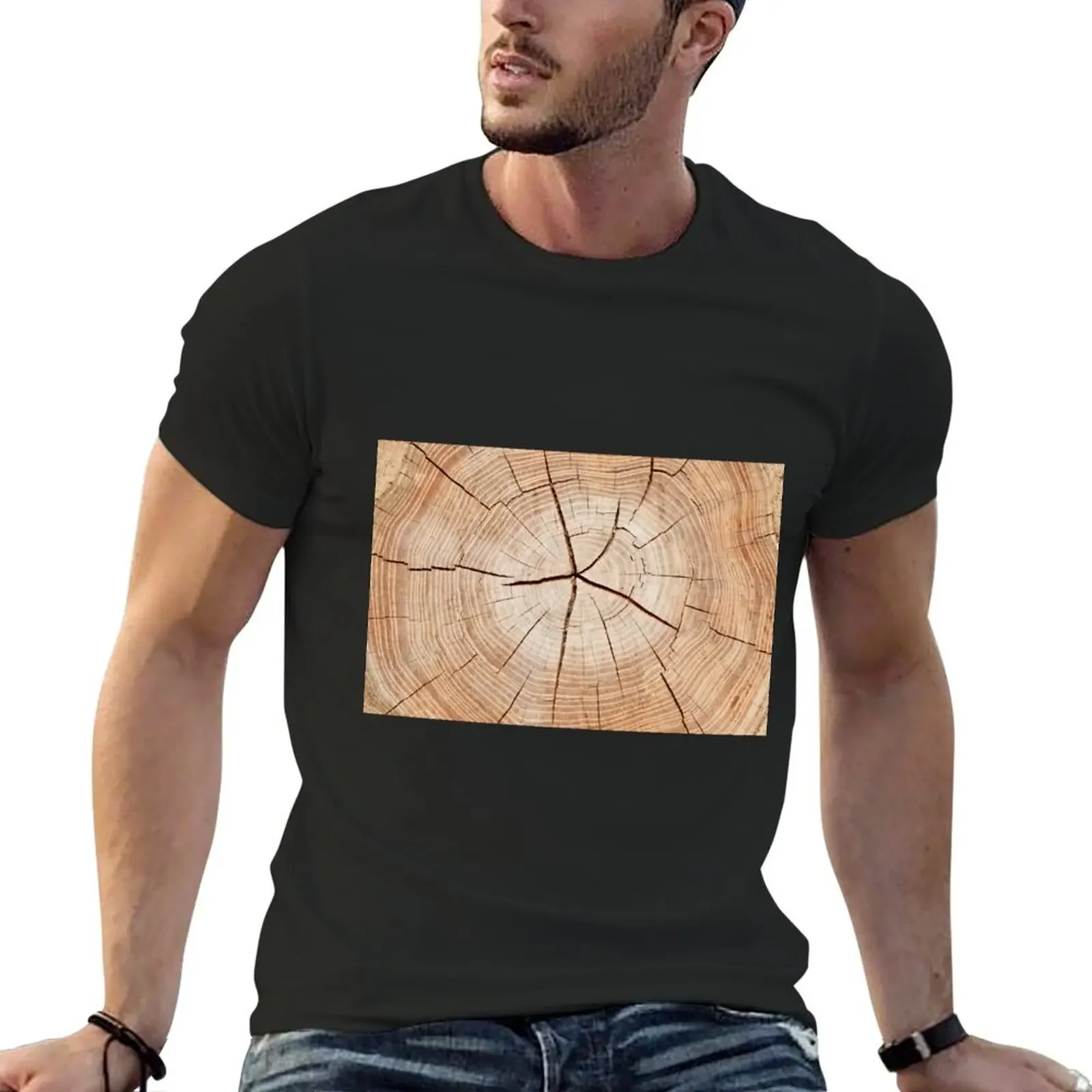 Tree trunk cut in half T-Shirt anime t shirts street wear graphic t shirts mens graphic t-shirts