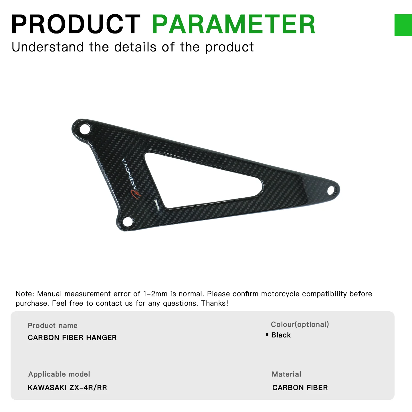 Motorcycle Carbon Fiber Exhaust Bracket For Kawasaki ZX-4RR ZX-4R ZX-25R Motorcycle Lightweight Rear Pedal Exhaust Bracket