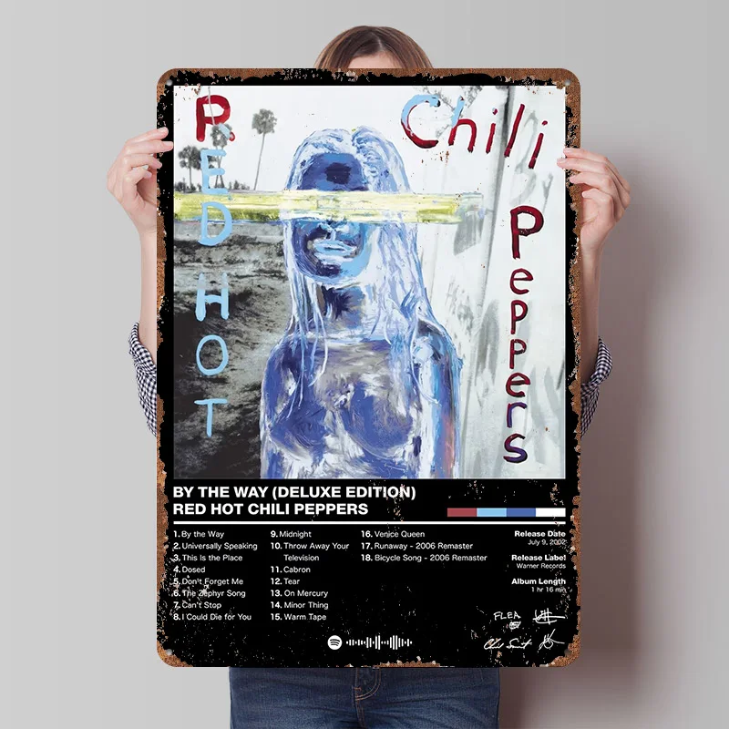 Red Hot Chili Peppers - By the Way Tinplate Poster Customized Wall Art Retro Vintage Metal Signs for Fans Gaming Room Decoration