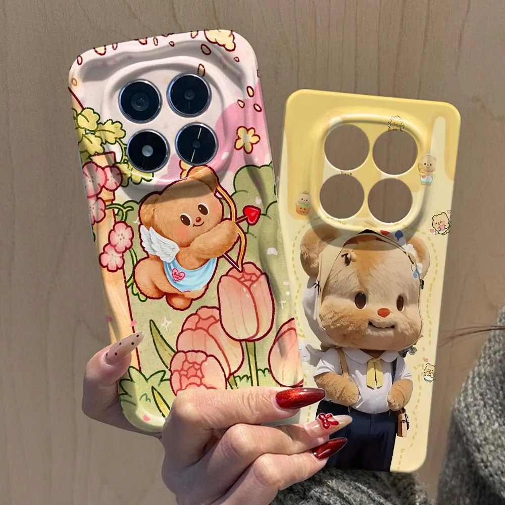

Cartoon Anime Bear Cute For Xiaomi Poco F3 F4 F5 F6 M3 M6 M7 X2 X4 X5 X6 X7 C75 Pro 5G Feilin Wave Oil Shell Phone Case