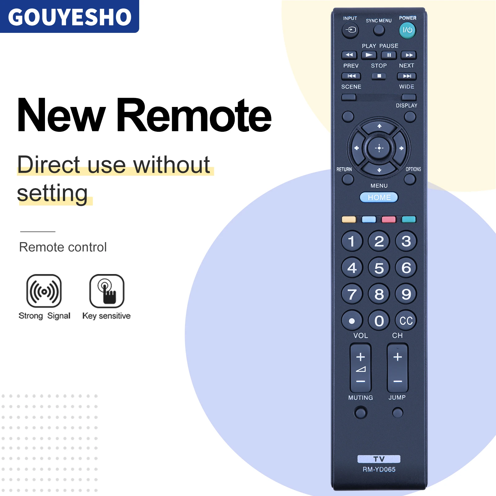 RM-YD065 TV Remote Control for Sony TV KDL-22BX320 KDL-32BX320 KDL-32BX321 KDL-32EX340 KDL-32BX420 KDL-32BX421 KDL-40BX420