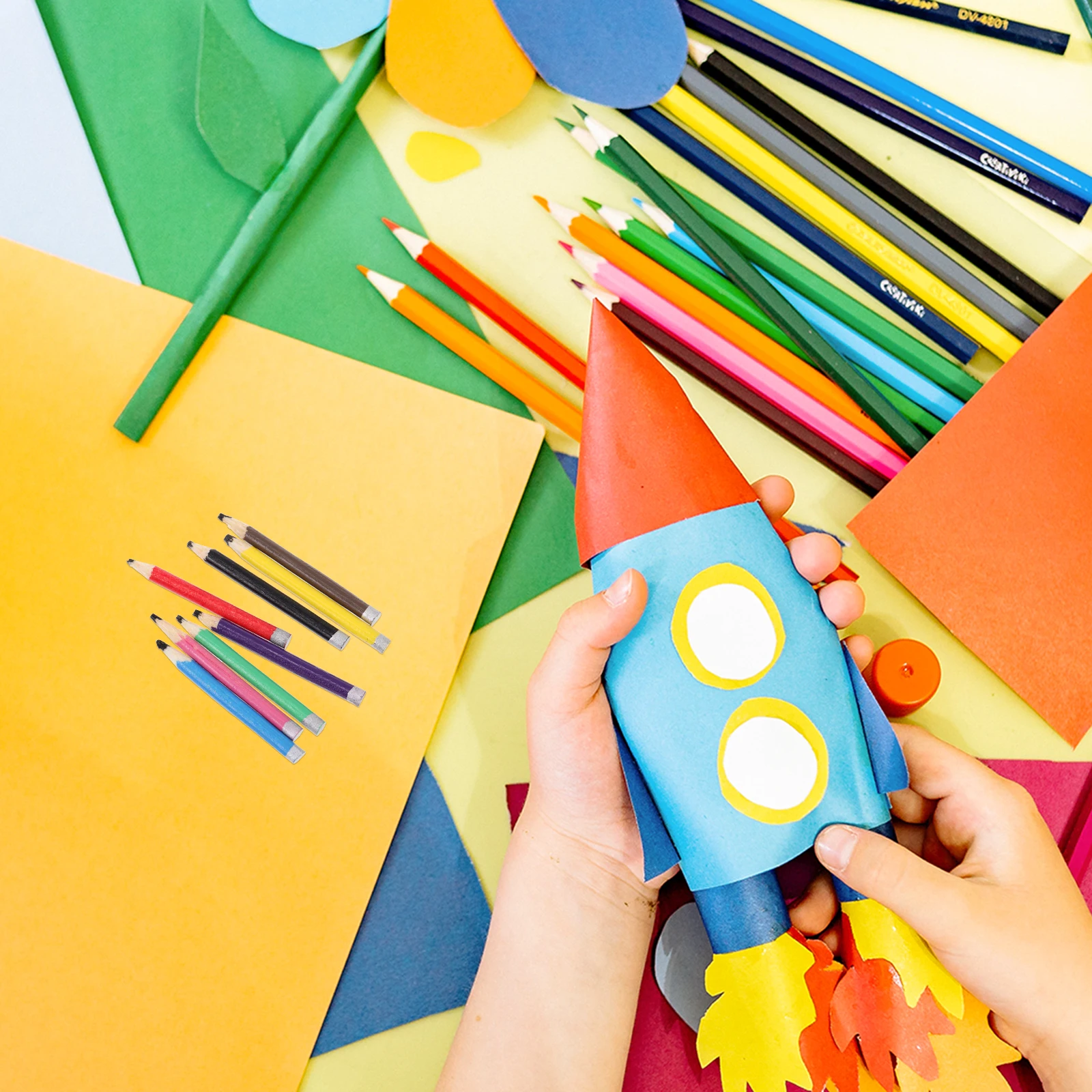 

Pencil Colored Ornaments Small Pencils Mini Little House Micro Scene Party