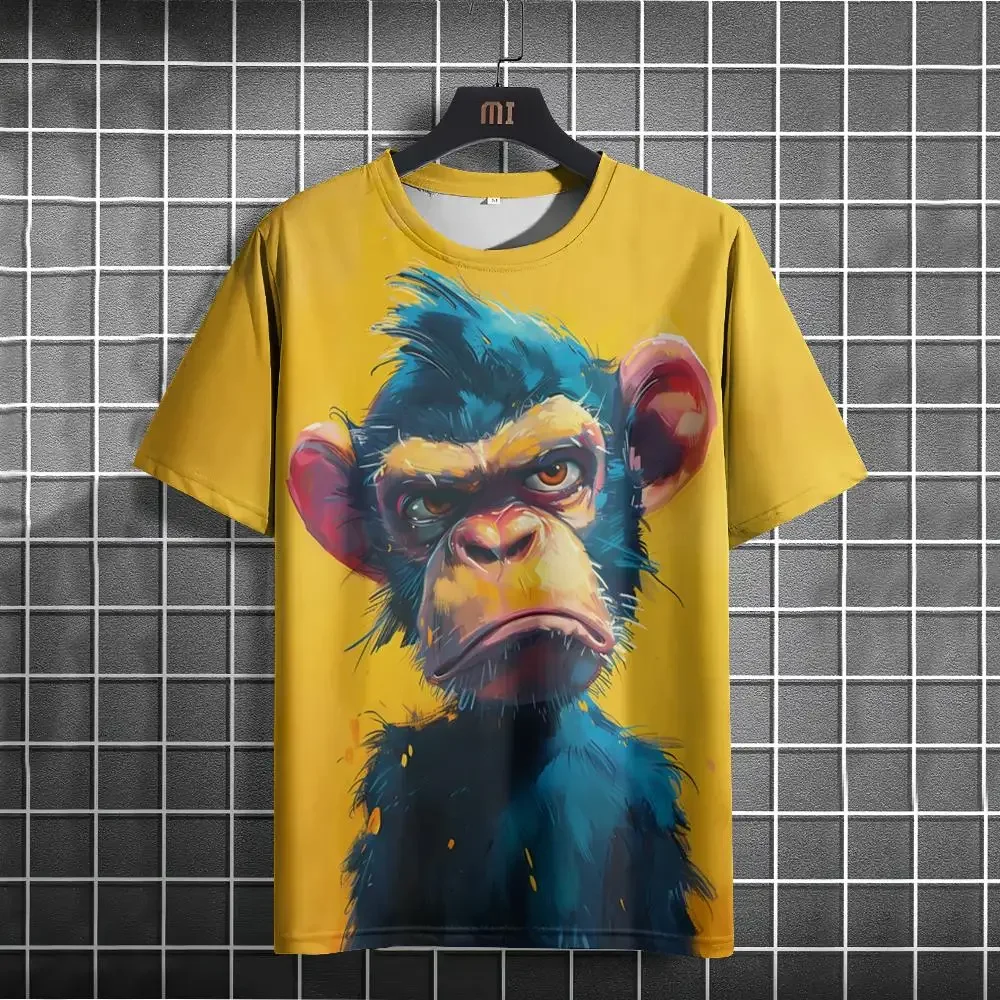 Loose Funny Animal Men's T-shirt 3D Printe T-Shirt Casual Short Sleeved T-Shirts Oversized Men Clothing Tops Outdoor Oversized