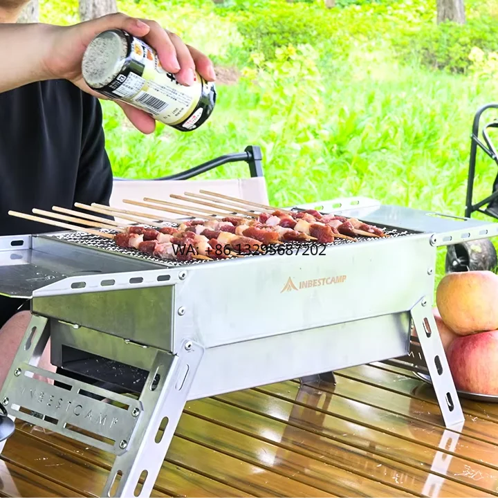 

Оптовая продажа из нержавеющей стали, открытый кемпинг, сад, барбекю, угольная печь для барбекю