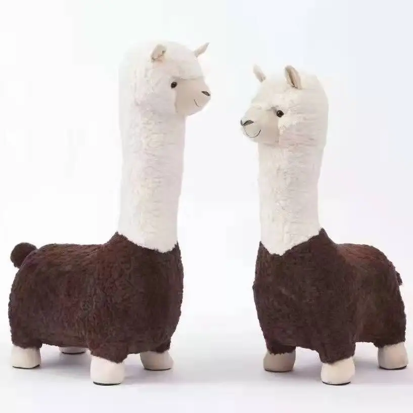 

Alpaca grass mud horse stool Creative Stool for Children bold chair