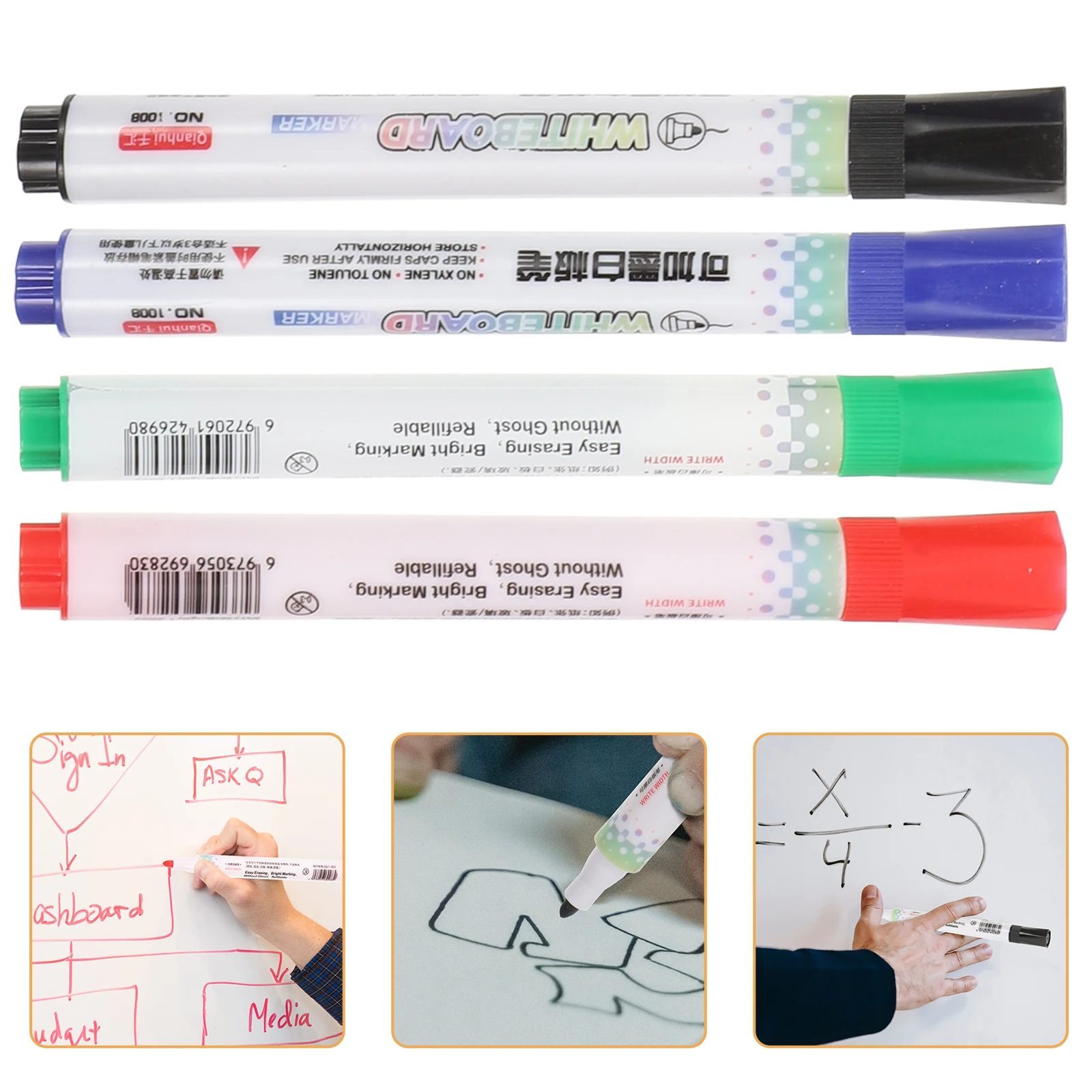 

20 Pcs Whiteboard Marker Plastic Smooth Writing Student Stationery Office Supplies Home Use Dry Erase Pen Glass Board