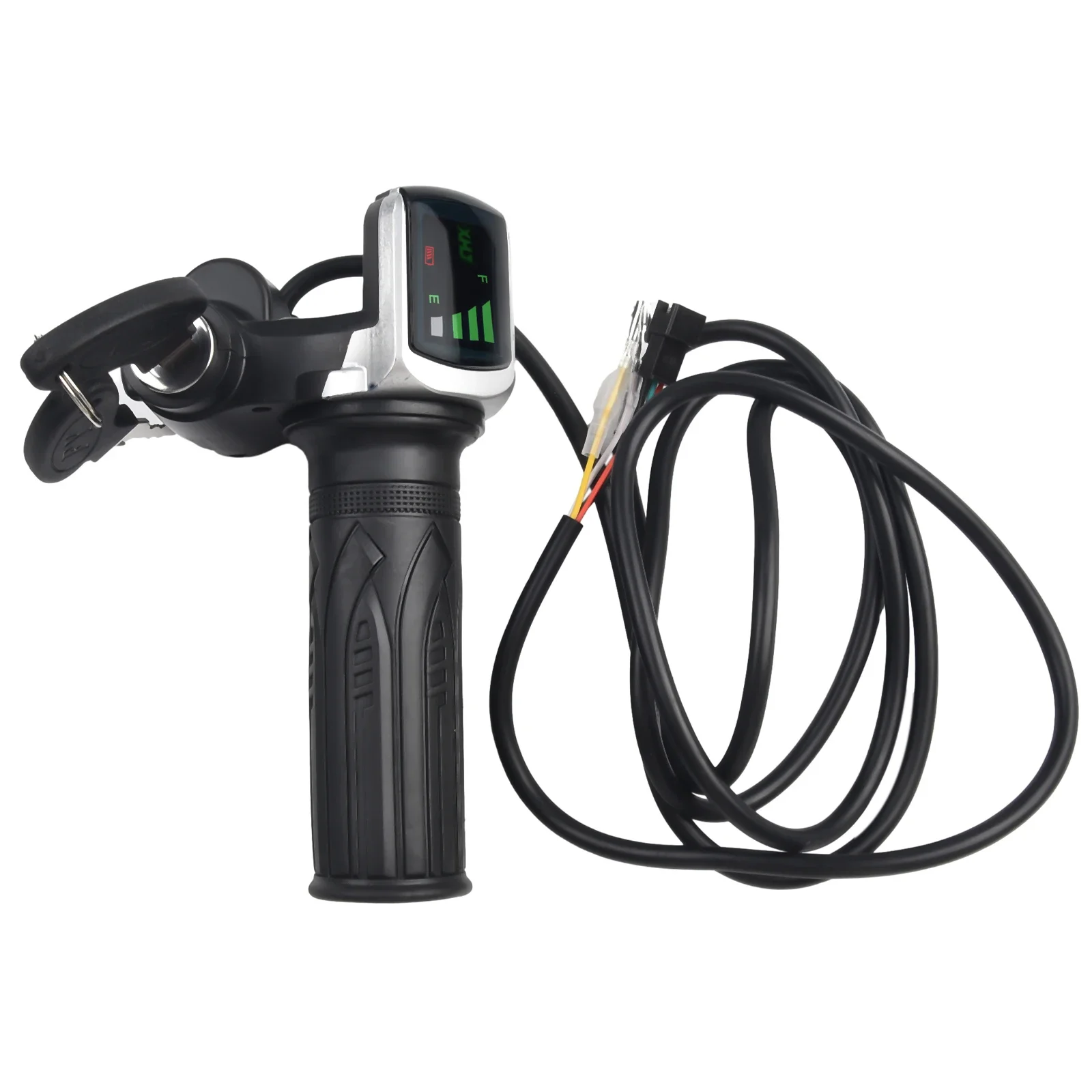 Convenient E Bike Throttle Grip Handlebar with Real time Voltage Display 36/48V for Electric Scooters and Bicycles