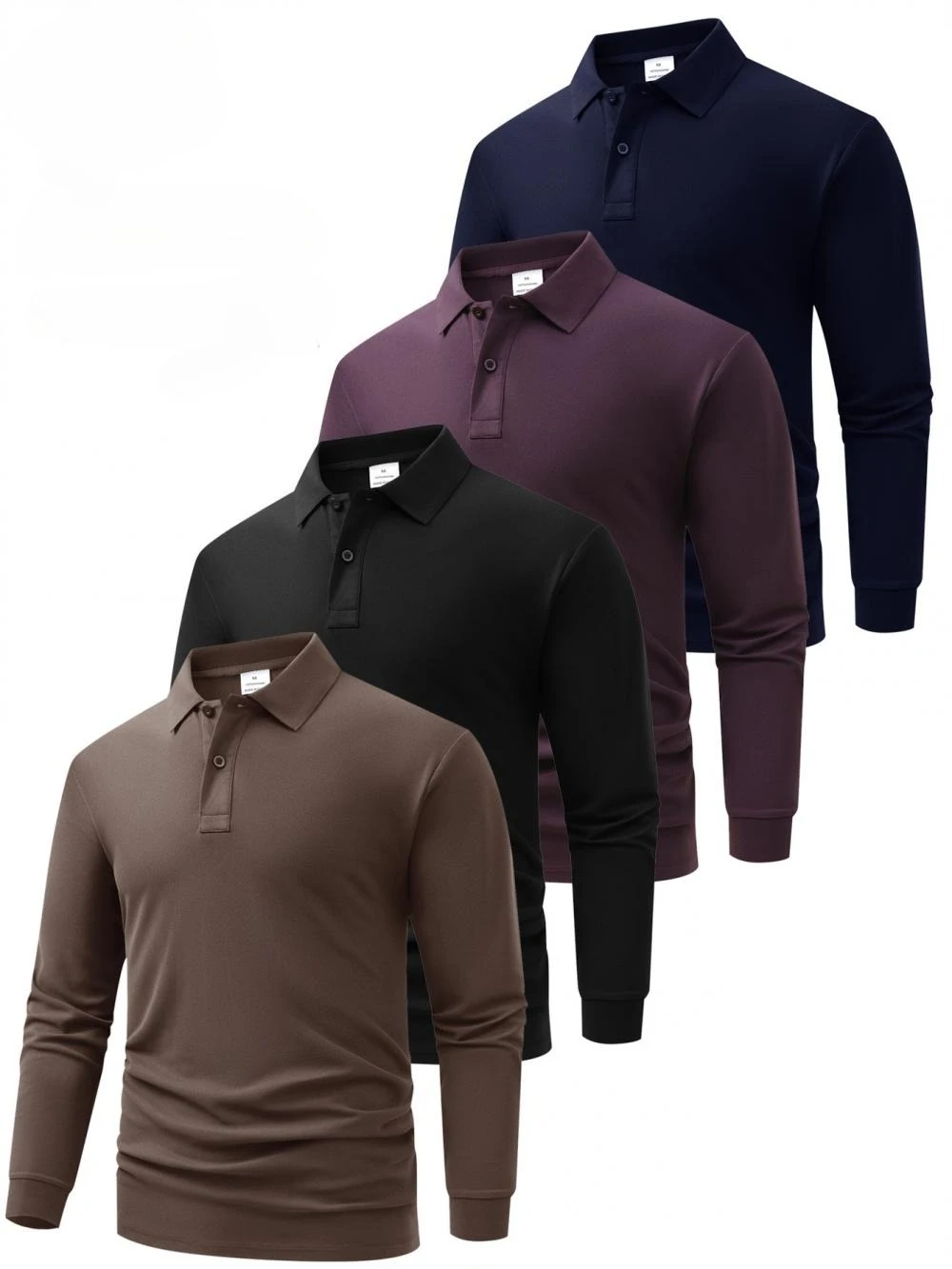 

Новая мужская деловая повседневная рубашка с длинными рукавами, однотонная рубашка поло, модный дышащий удобный универсальный топ