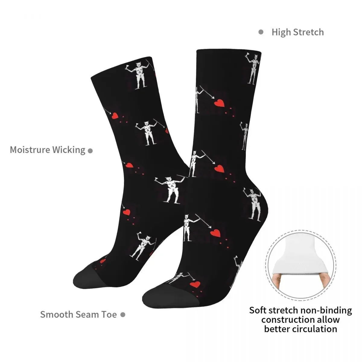 Our Flag Means Death Blackbeard Socks Harajuku Absorbing Stockings All Season Long Socks Accessories for Man's Woman's Gifts